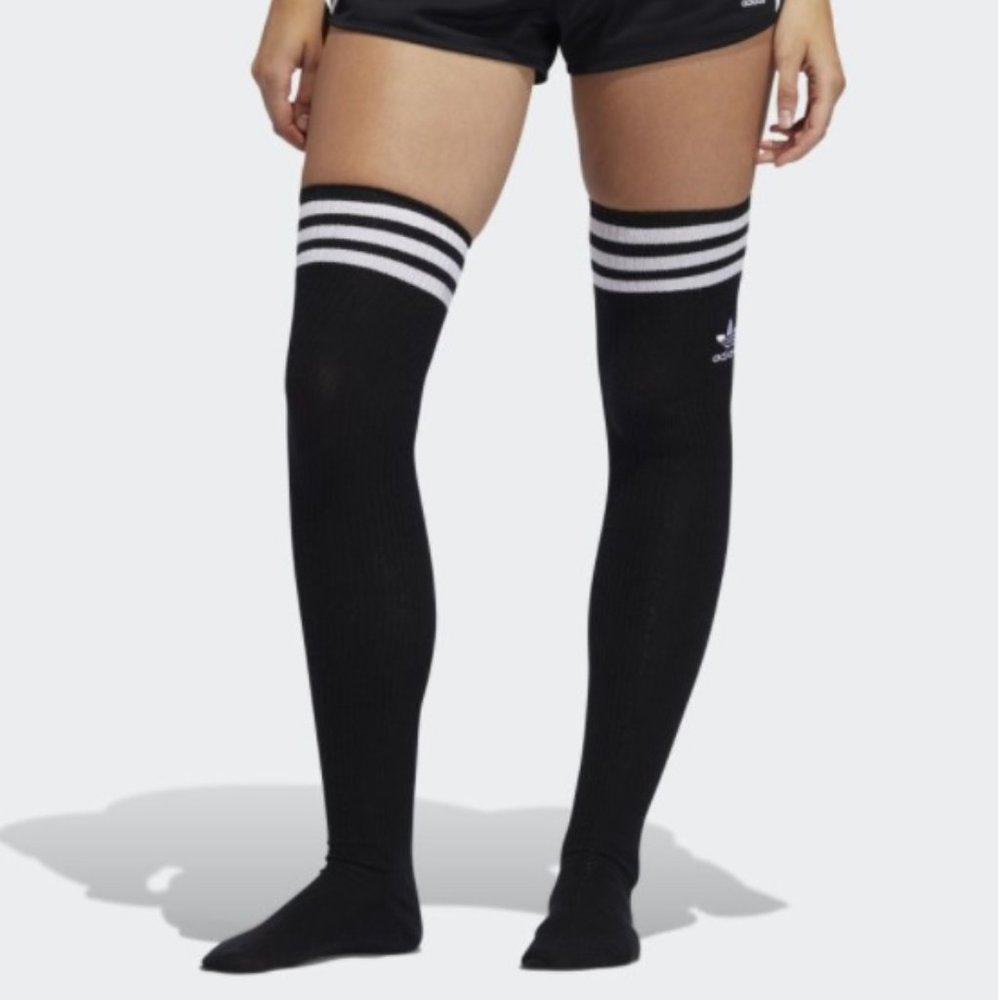 adidas Thigh High Socks - Black & White